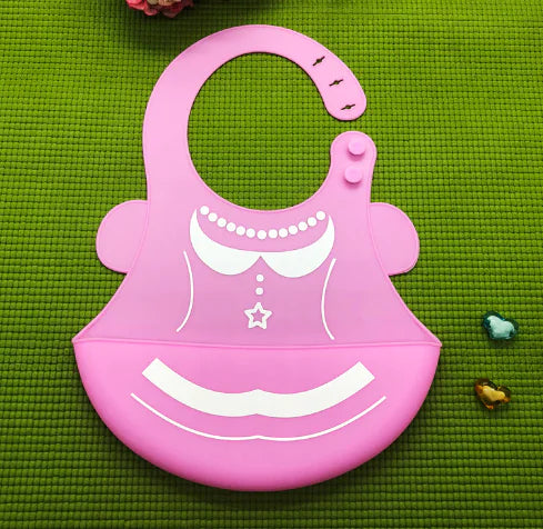 Silicone Kids' Cartoon Mealtime Bibs