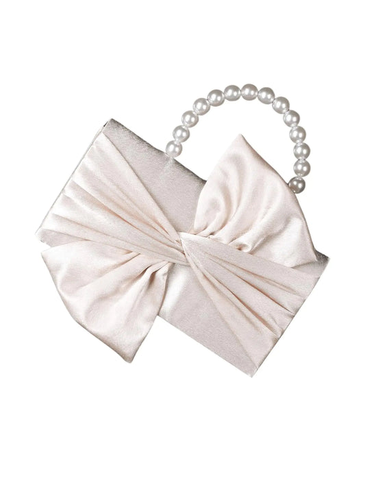 SweatyRocks Satin Bow Evening Clutch with Chain