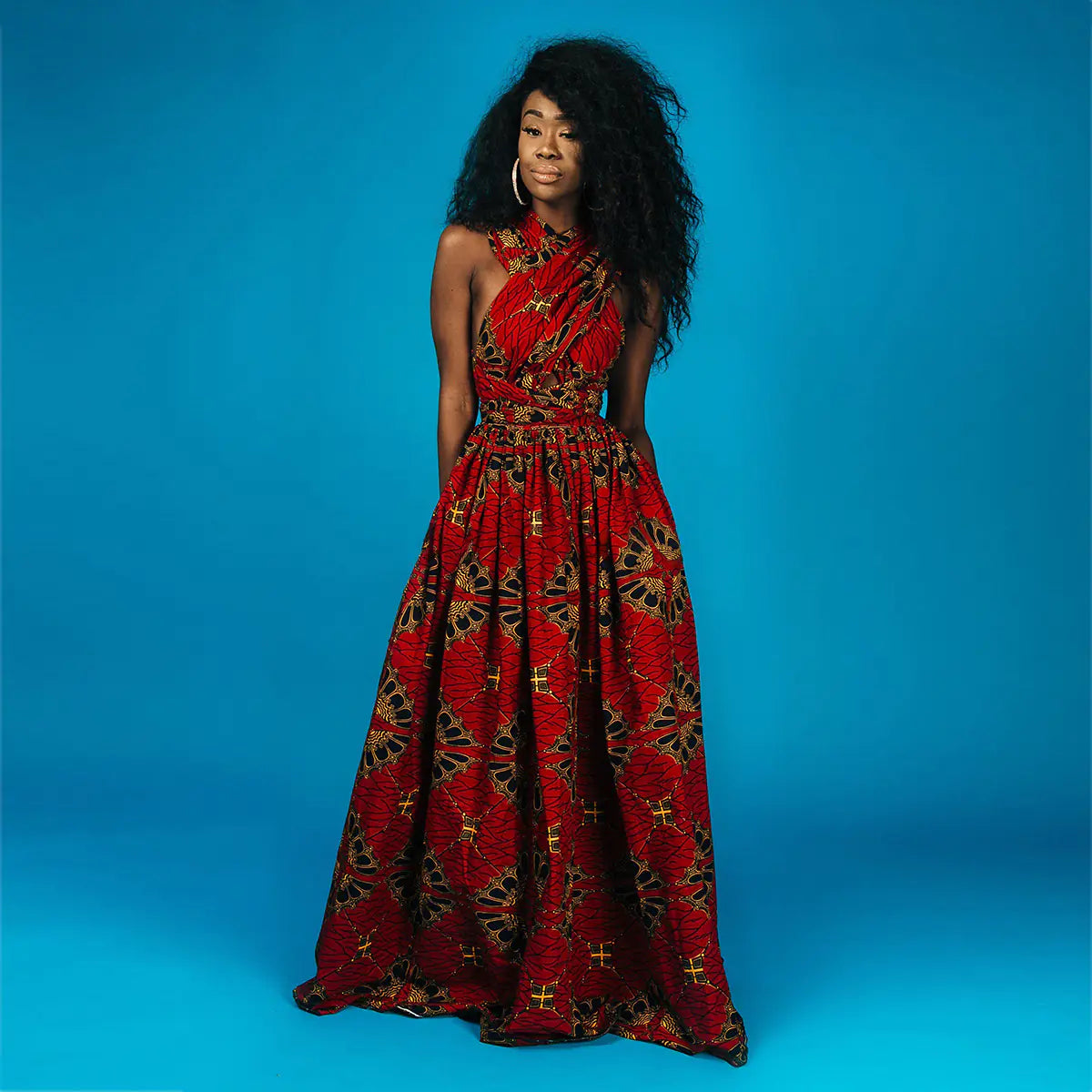 African Chic Digital-Print Party Dress