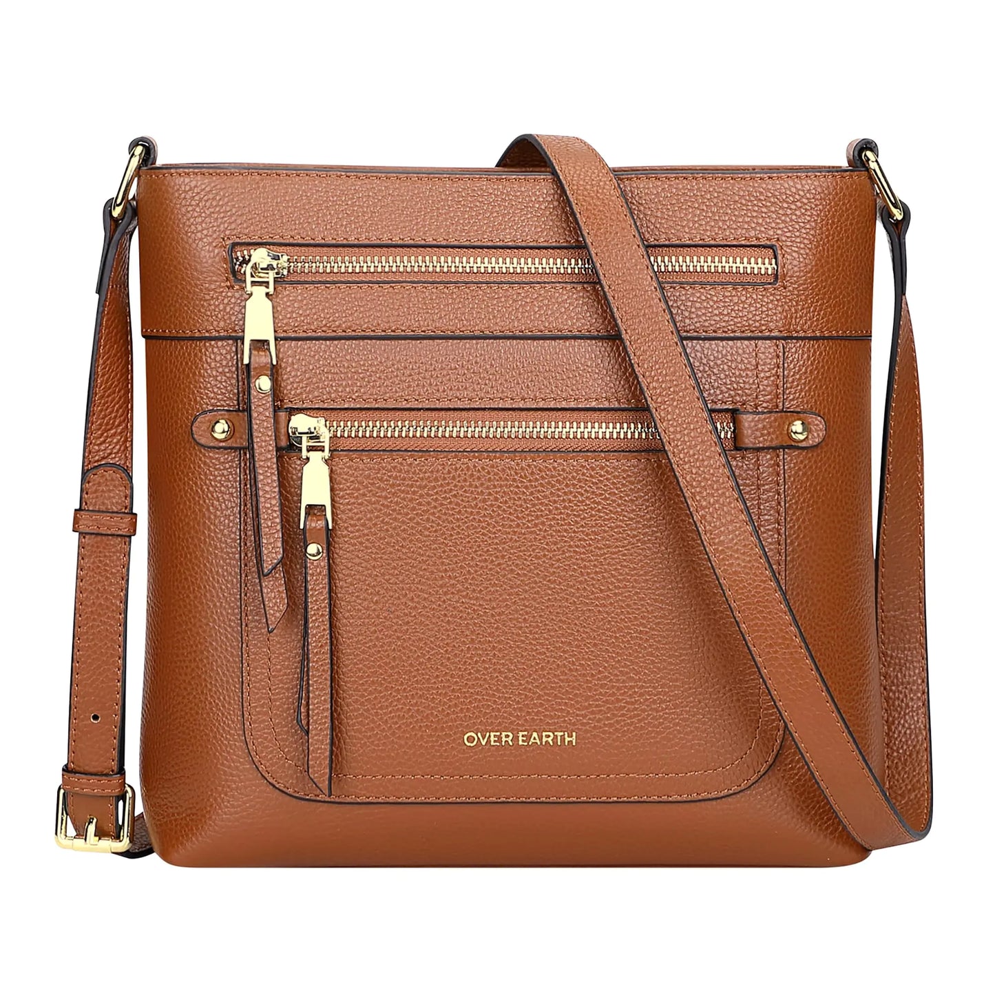 Leather Crossbody Handbag with Organized Pockets