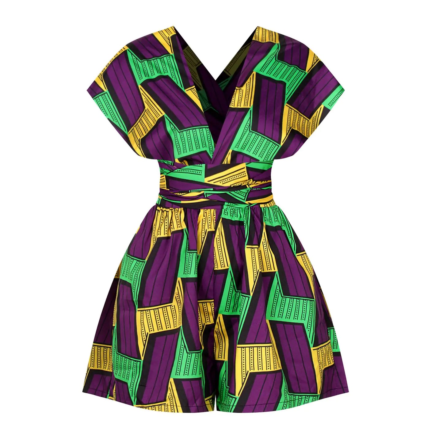 African Print Chic Jumpsuit Shorts