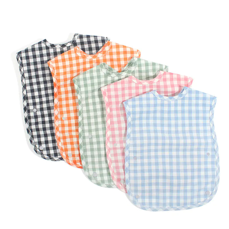 Stylish Plaid Cotton Bib for Kids