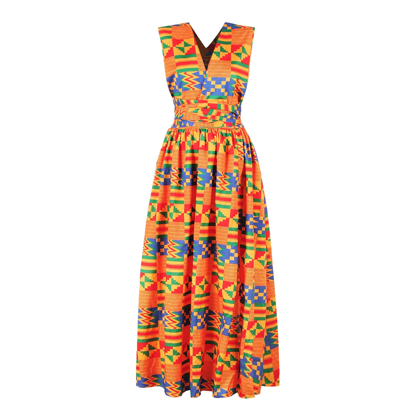 African Chic Digital-Print Party Dress