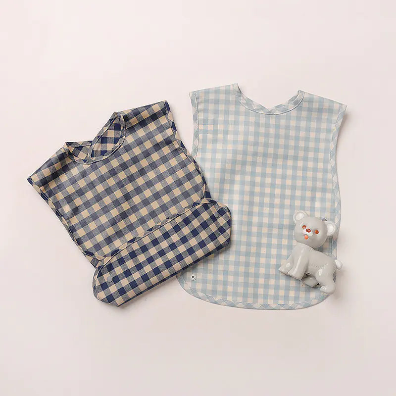 Stylish Plaid Cotton Bib for Kids