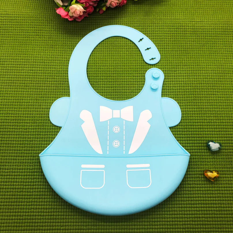 Silicone Kids' Cartoon Mealtime Bibs