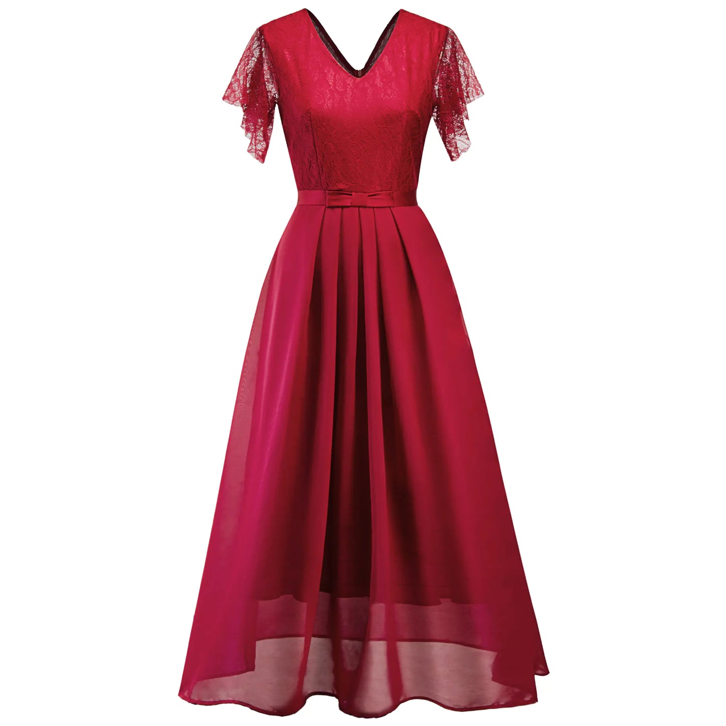 Chiffon Elegance V-Neck Maxi Dress