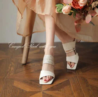 Block Heel Square Toe Shoes