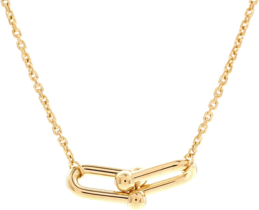 Pre-Loved HardWear Double Link Pendant Necklace 18K Yellow Gold Small, Yellow Gold