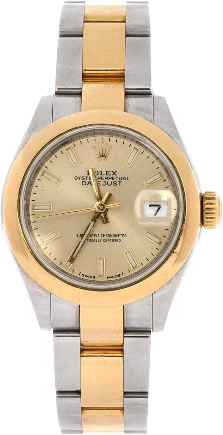 Pre-Loved Oyster Perpetual Datejust Automatic Watch Stainless Steel and Yellow Gold 28, Yellow Gold