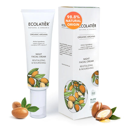 Argan Glow Night Cream – Revitalizing Organic Moisturizer 1.7oz