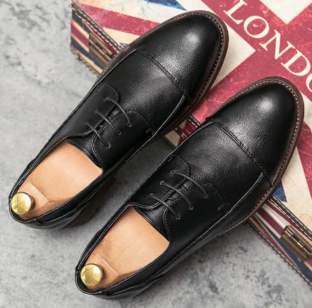Soft Leather Casual Lace-up Low-top Shoes