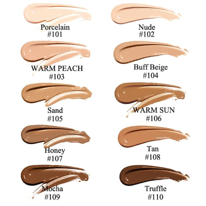 2 Pack PHOERA Foundation 101- Porcelain and 102- Nude, Flawless Soft Matte Liquid Foundation 24 HR Oil Control Concealer Foundation Makeup 1 Ounce (Pack of 1) ﻿ 101 Porcelain and 102 Nud