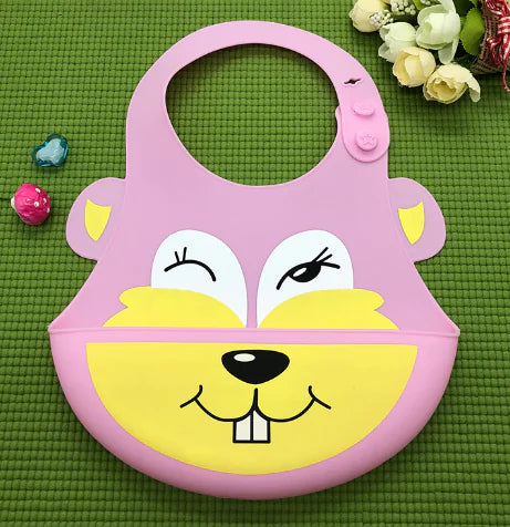 Silicone Kids' Cartoon Mealtime Bibs