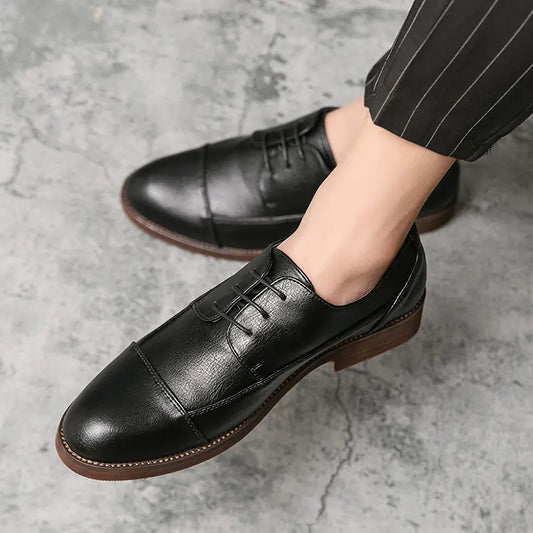Soft Leather Casual Lace-up Low-top Shoes