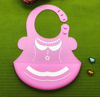 Silicone Kids' Cartoon Mealtime Bibs