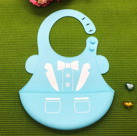 Silicone Kids' Cartoon Mealtime Bibs