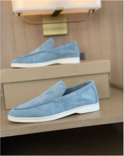 Men's Nubuck Sheepskin Loafers with Soft Sole