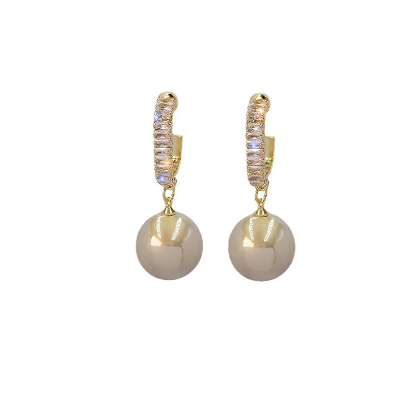 Elegant Silver Zircon Drop Earrings