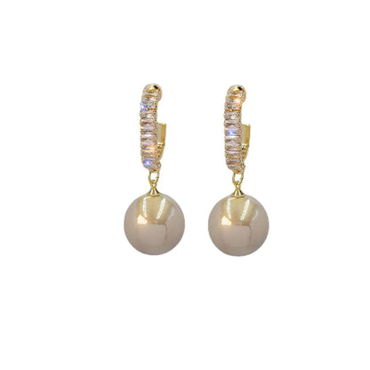 Elegant Silver Zircon Drop Earrings