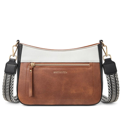 Vegan Leather Crossbody Satchel with Adjustable Guitar Strap