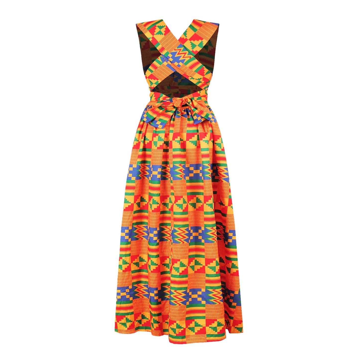 African Chic Digital-Print Party Dress