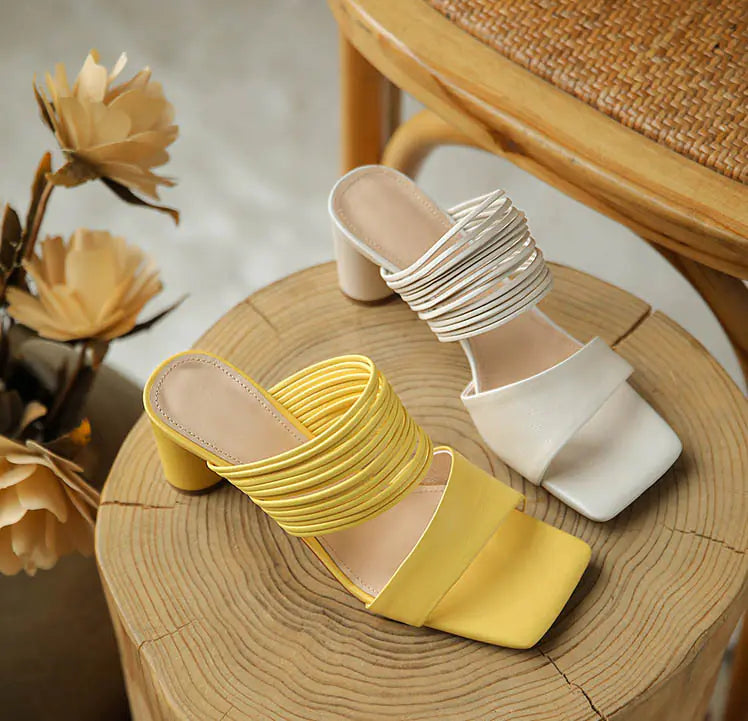 Block Heel Square Toe Shoes