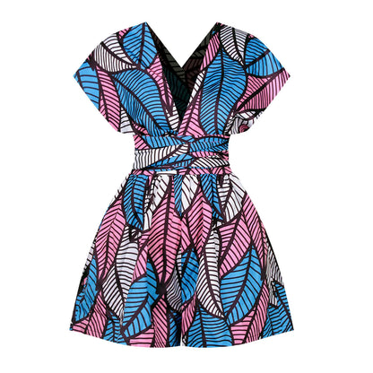 African Print Chic Jumpsuit Shorts