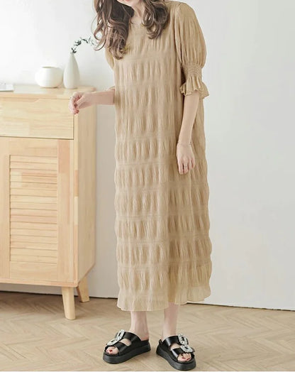 Elegant Long Ruffled Vintage Dress