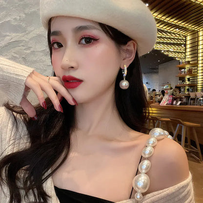 Elegant Silver Zircon Drop Earrings