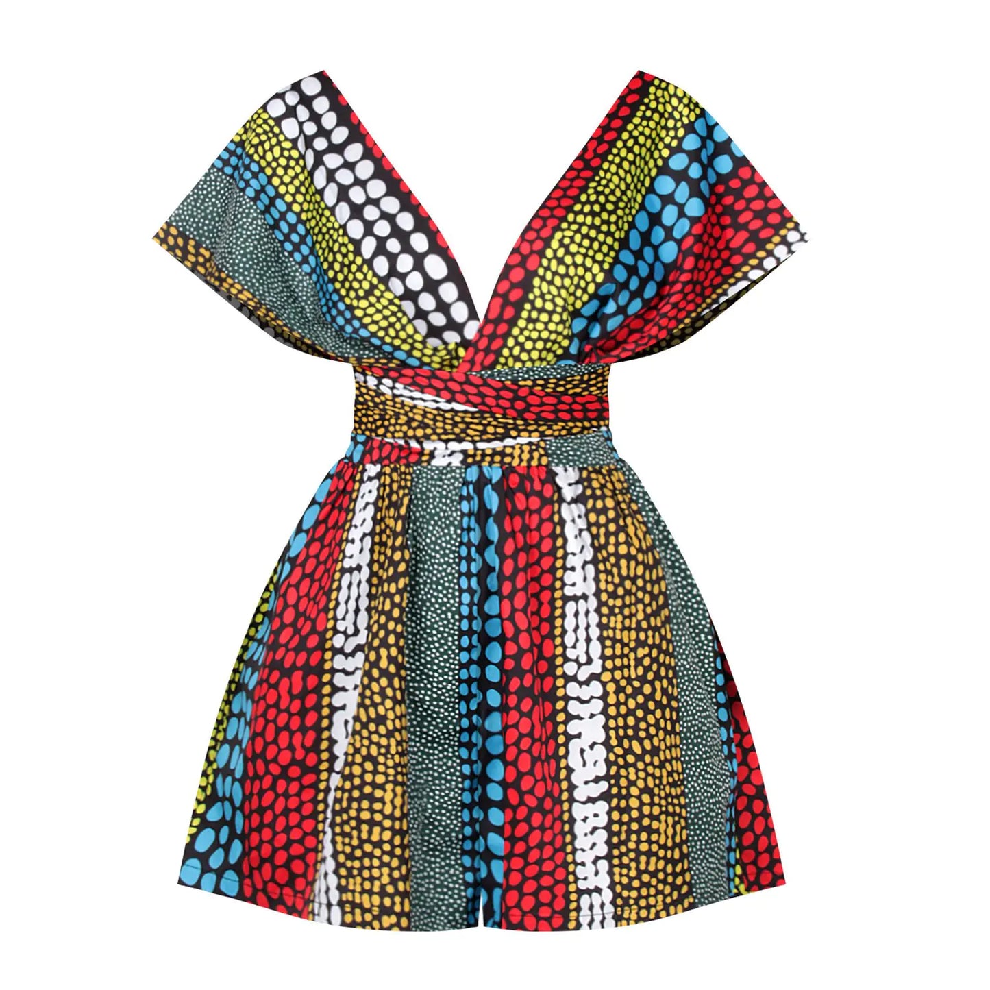African Print Chic Jumpsuit Shorts