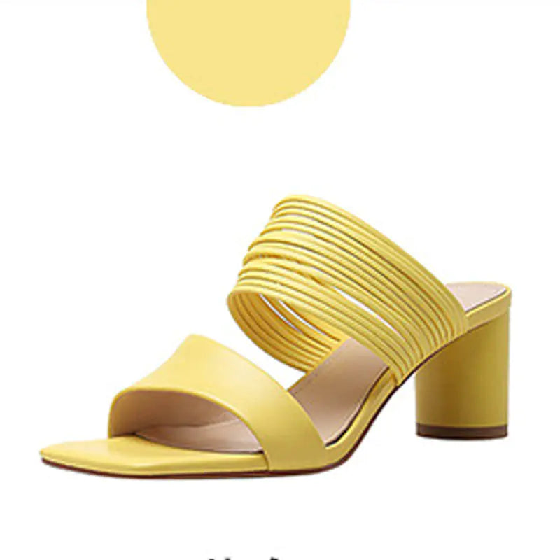 Block Heel Square Toe Shoes