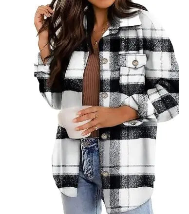 Trendy Checkered Flannel Jacket