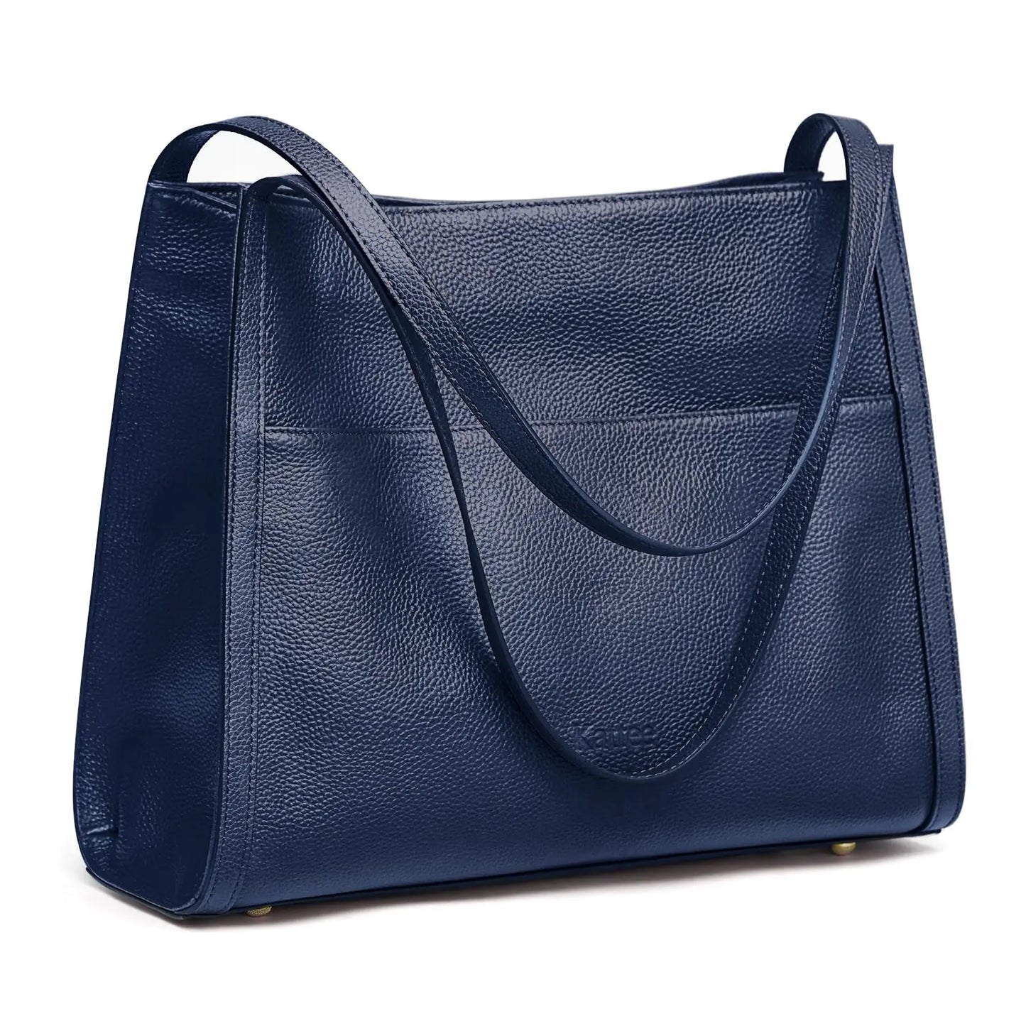 Kattee Soft Leather Navy Tote for Women