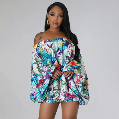 African-Inspired Digital Print Chic Dress