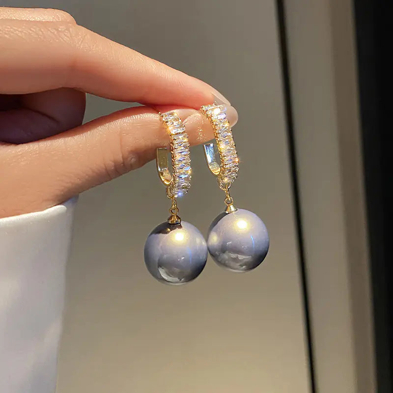 Elegant Silver Zircon Drop Earrings