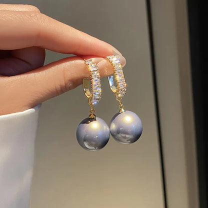 Elegant Silver Zircon Drop Earrings