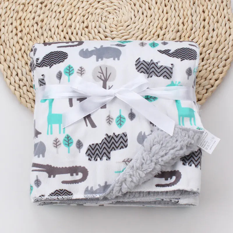 Cuddly Cartoon Baby Blanket