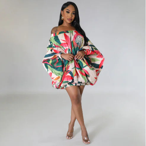 African-Inspired Digital Print Chic Dress