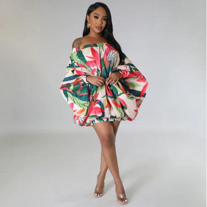 African-Inspired Digital Print Chic Dress