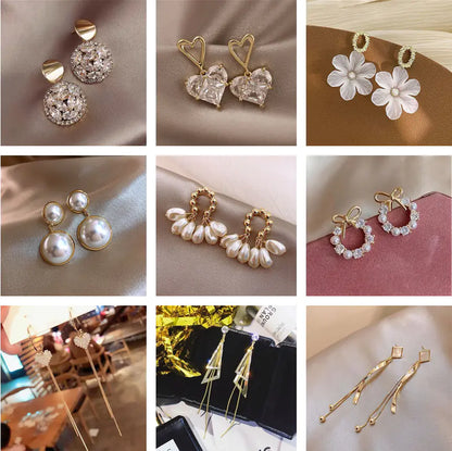 Chic Silver Pearl Geometric Earrings