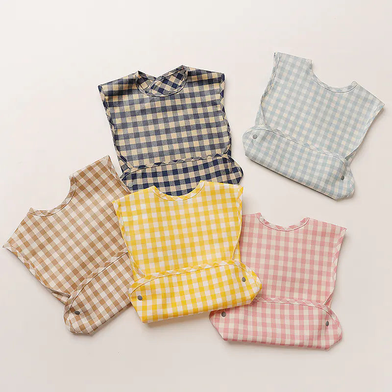 Stylish Plaid Cotton Bib for Kids