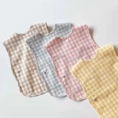 Stylish Plaid Cotton Bib for Kids