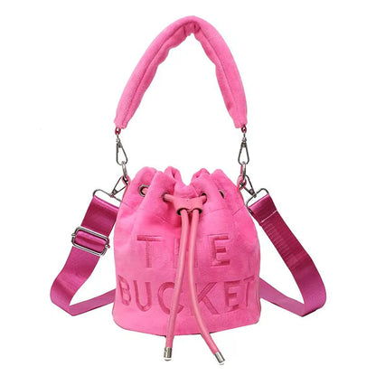 Plush Rose Mini Bucket Bag