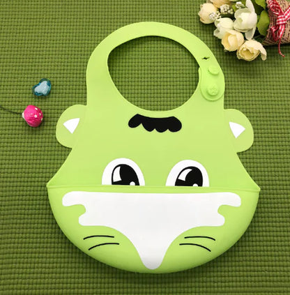 Silicone Kids' Cartoon Mealtime Bibs
