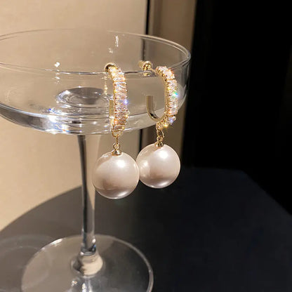 Elegant Silver Zircon Drop Earrings