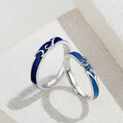 Starry Night Silver Love Bands