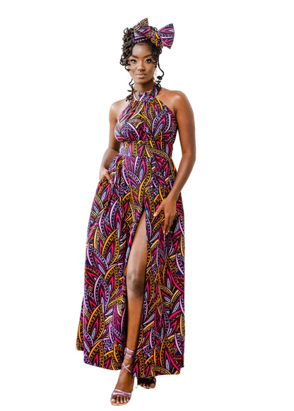 African Essence Kente Maxi Dress - Ankara Style
