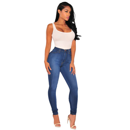 Women Fashion Slim Fit Ripped Knee Denim Jeans