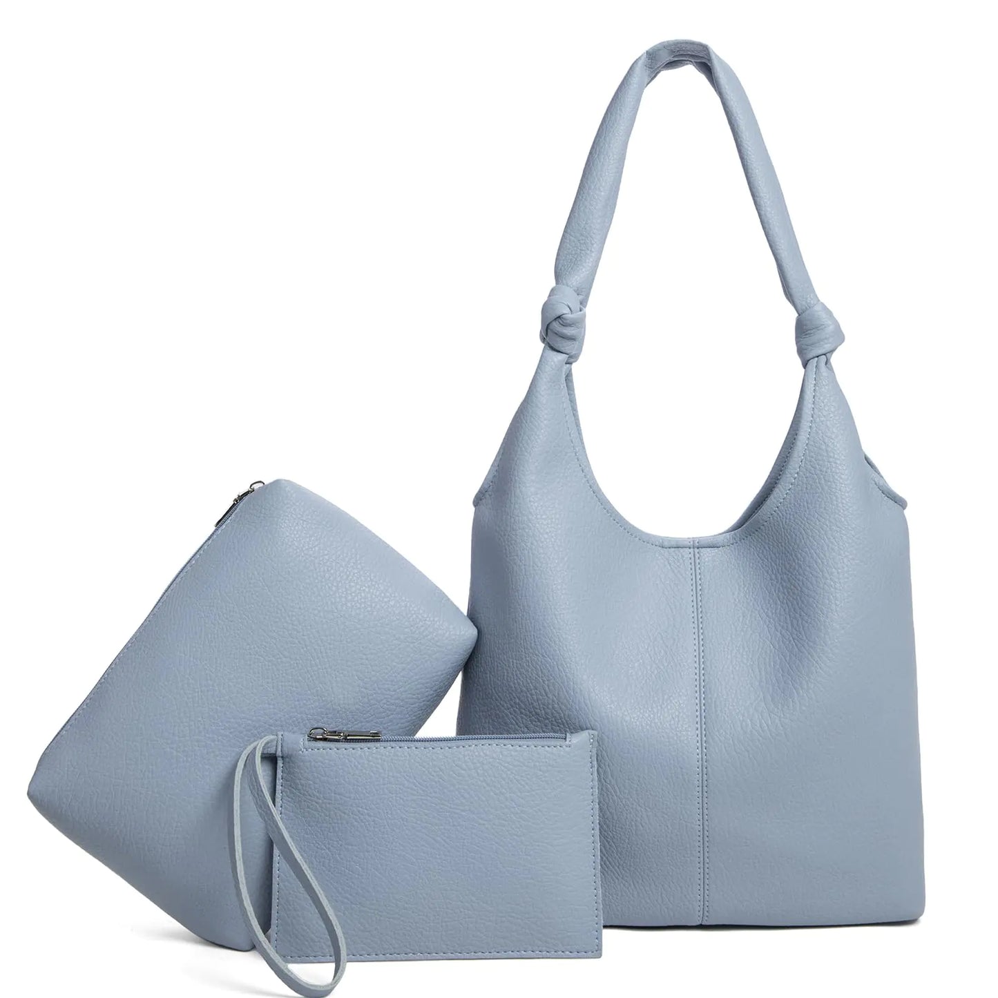 Chic Vegan Leather Hobo Set with Clutch