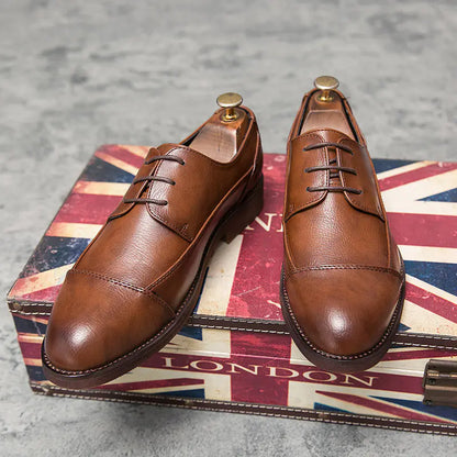 Soft Leather Casual Lace-up Low-top Shoes